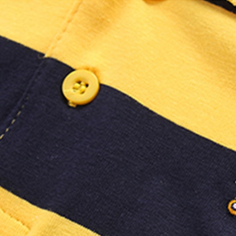 Barn Pojkar T-shirt Tee Tecknat Rand Långärmad Knapp Bomull Barn Top Skola Förtjusande Dagligen Vår Höst GUCI långärmade tjocka ränder 7-13 år 2025 - $17.49 –P14