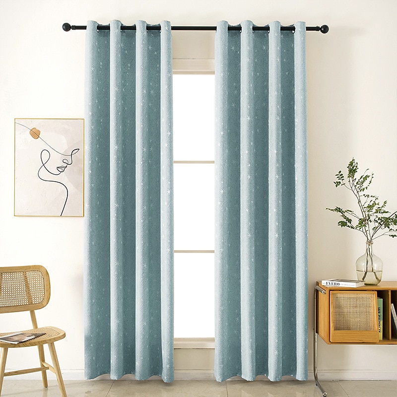 tende oscuranti per la camera da letto dei bambini tende a stella scintillanti color argento con isolamento termico per ragazzi e ragazze con occhiello antico trattamento finestra superiore tende a 1 del 2025 a $21.99 –P5