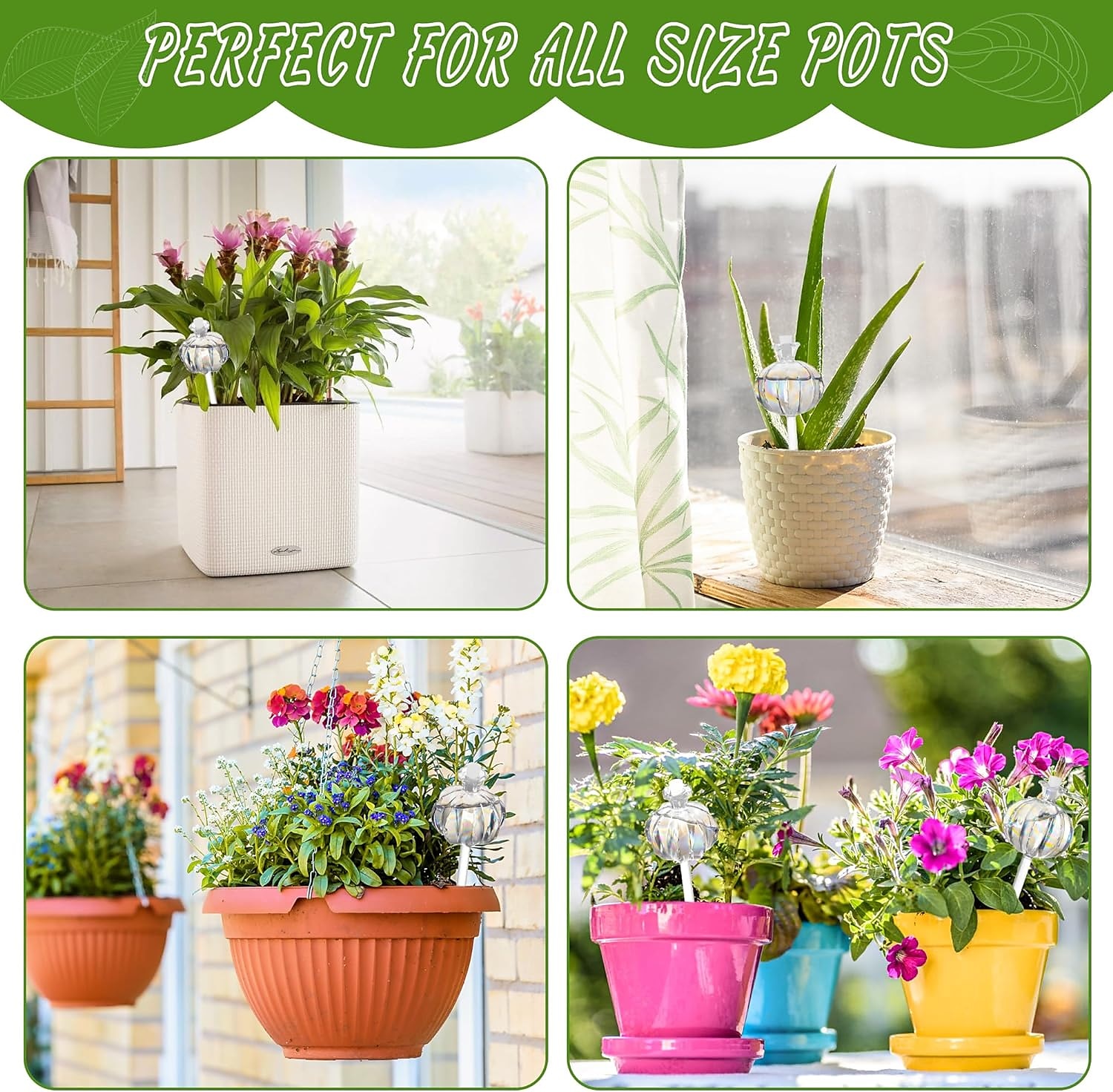 2 stuks plantenbewateringsbollen handgeblazen plantenbewateringsapparaten, zelfbewaterende globes bewateringsbollen voor kamerplanten cactusplanten bewateringsbollen 2025 - $15.49 –P8