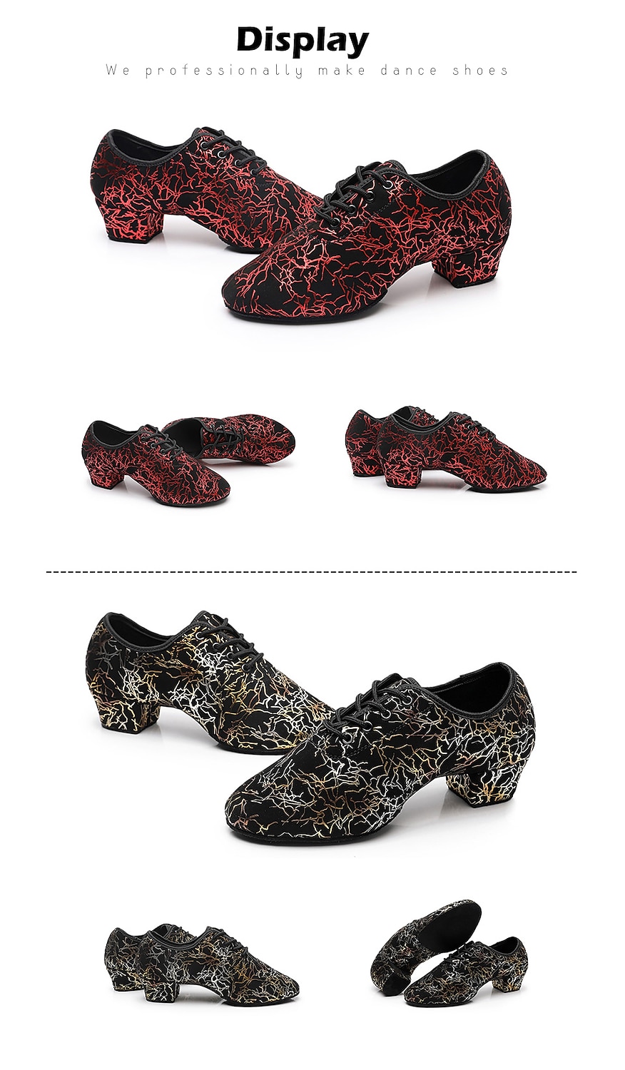 Women's Sparkling Ballroom Dance Shoes with Lace-Up Design and Soft Suede Sole – Comfortable Low Heel Latin Salsa Shoes for Dance Competitions and Parties 2025 - $32.99 –P3