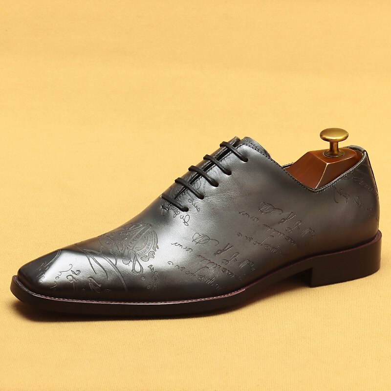 Men's Oxfords Retro Formal Shoes Brogue Dress Shoes Walking Vintage Business Classic Office & Career Party & Evening Leather Italian full-grain calfskin Massage Height Increasing Comfortable Lace-up 2023 - AED 432 –P7