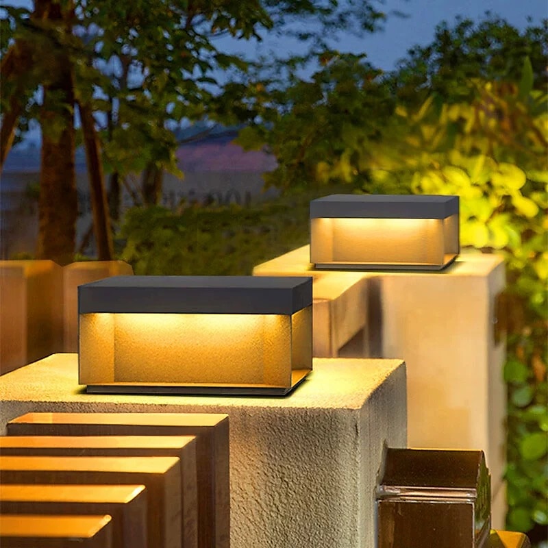 luci per pali esterni retro luci per recinzione a LED per esterni per patio decorazione del giardino luci per recinzione bianco caldo acciaio inossidabile nero pilastro esterno 110-240v del 2025 a $282.09 –P1