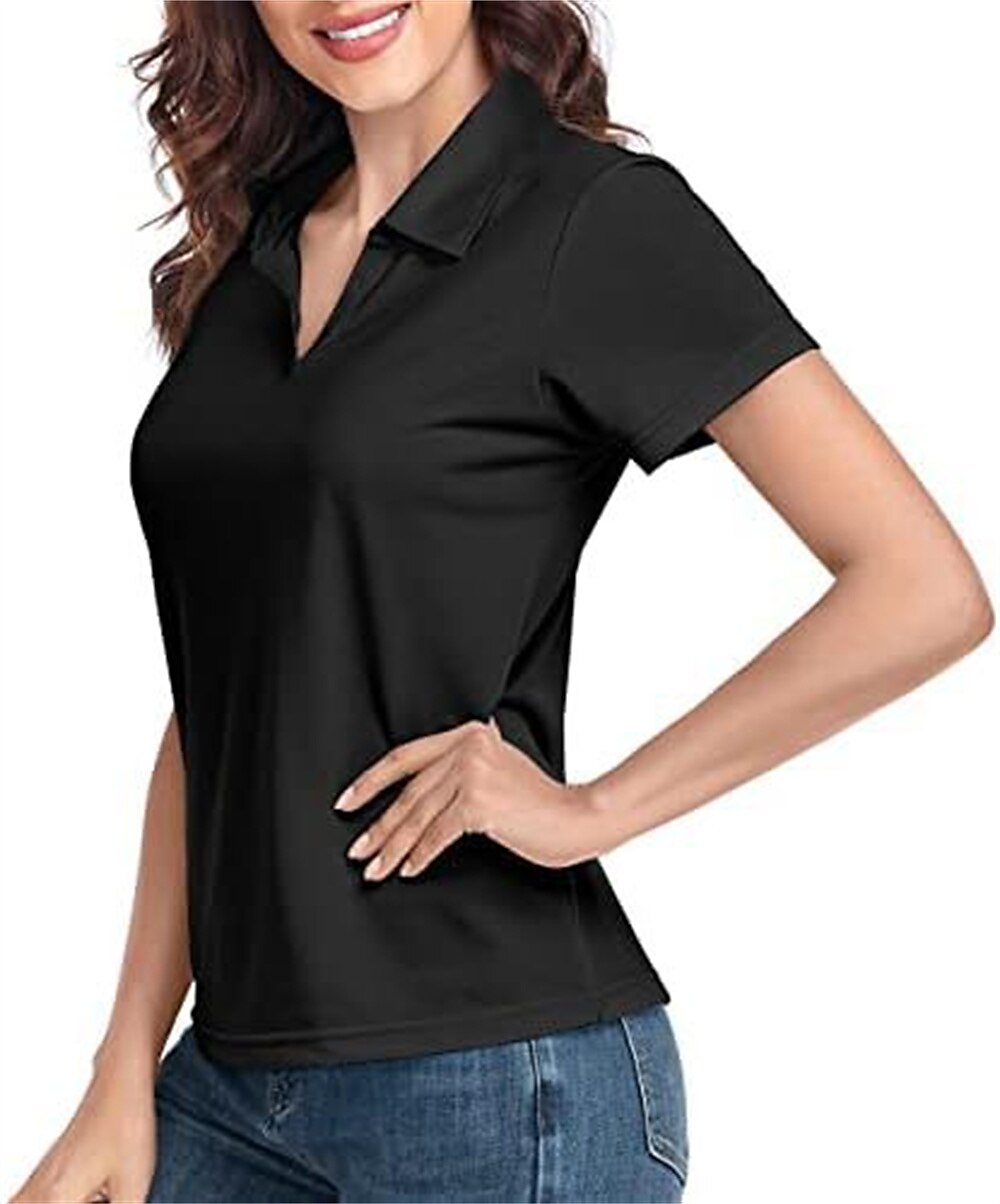Polo maglietta Per donna Nero Bianco Rosa Tinta unica Di base Giornaliero Giornaliero Colletto Standard S del 2025 a $27.99 –P6