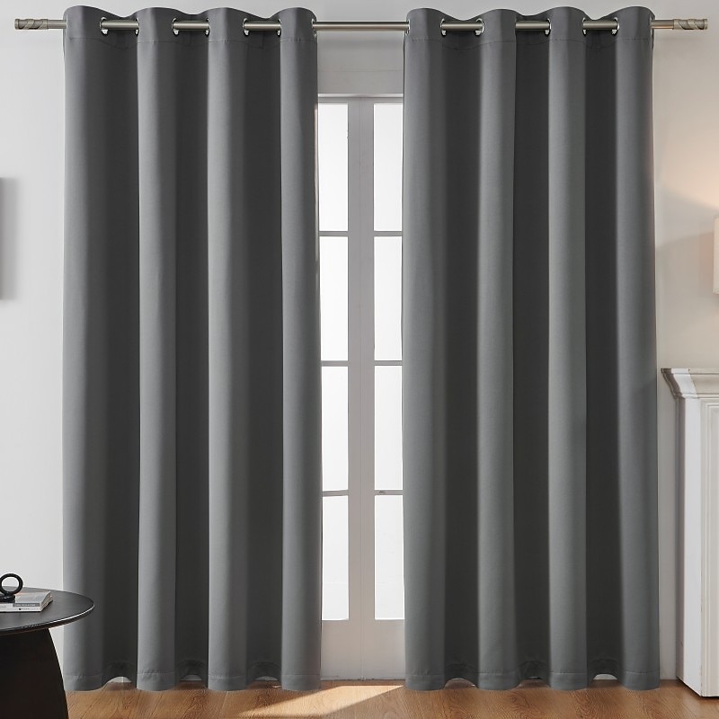 Cortina blackout cinza com 1 painel, cortinas com isolamento térmico para quarto e sala de estar, série ikea de 2025 por $19.99 –P2