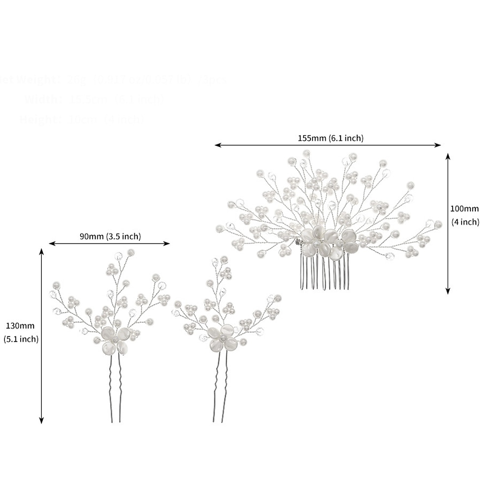 Haarkämme Kopfbedeckung Künstliche Perle Aleación Hochzeit Cocktail Elegant Luxus Mit Kunstperlen Pure Farbe Kopfschmuck Kopfbedeckung 2025 - $11.99 –P1