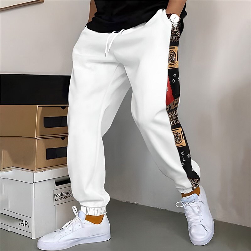 Hombre Pantalones de Deporte Pantalón Jogger Persona que practica jogging Pantalones Retazos Correa Cintura elástica Bloque de color Comodidad Transpirable Casual Diario Festivos Deportes Moda Negro 2025 - $23.99 –P2