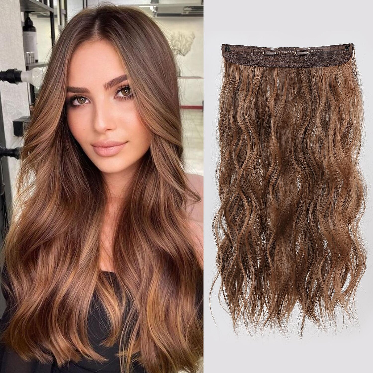 Luźny Curl Bouncy Curl Włosie synetyczne 22" Przedłużanie włosów Clip in / on Włosy na żyłce 1 paczka Gładki Puszysty Wszystko 2025 - $13.49 –P1