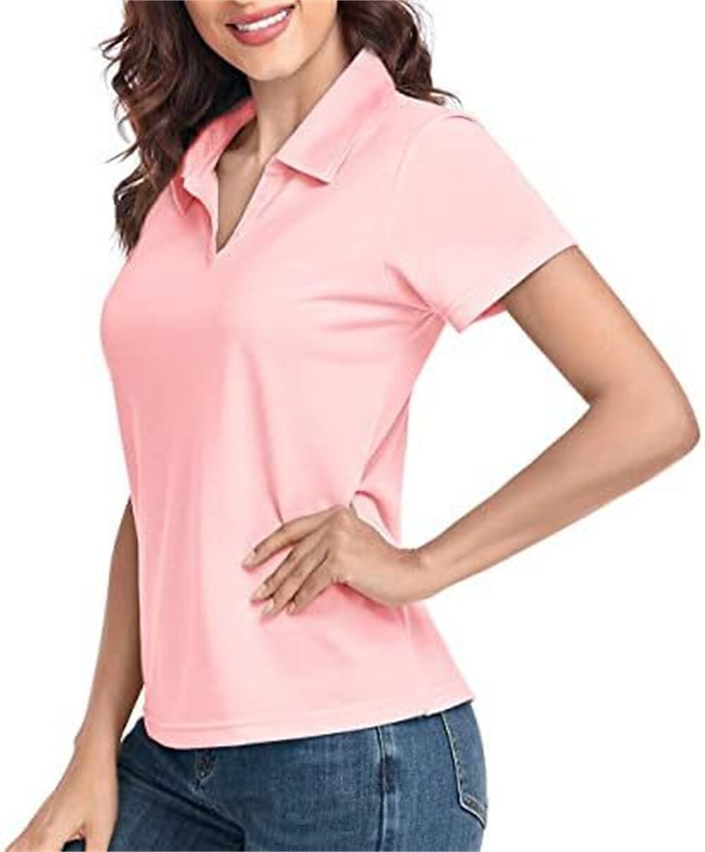 Polo maglietta Per donna Nero Bianco Rosa Tinta unica Di base Giornaliero Giornaliero Colletto Standard S del 2025 a $27.99 –P3