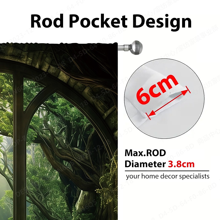 2 paneler landskap skog gardin draperier mörkläggningsgardin för vardagsrum sovrum kök fönster behandlingar värmeisolerat rum mörkläggning 2025 - $41.99 –P5