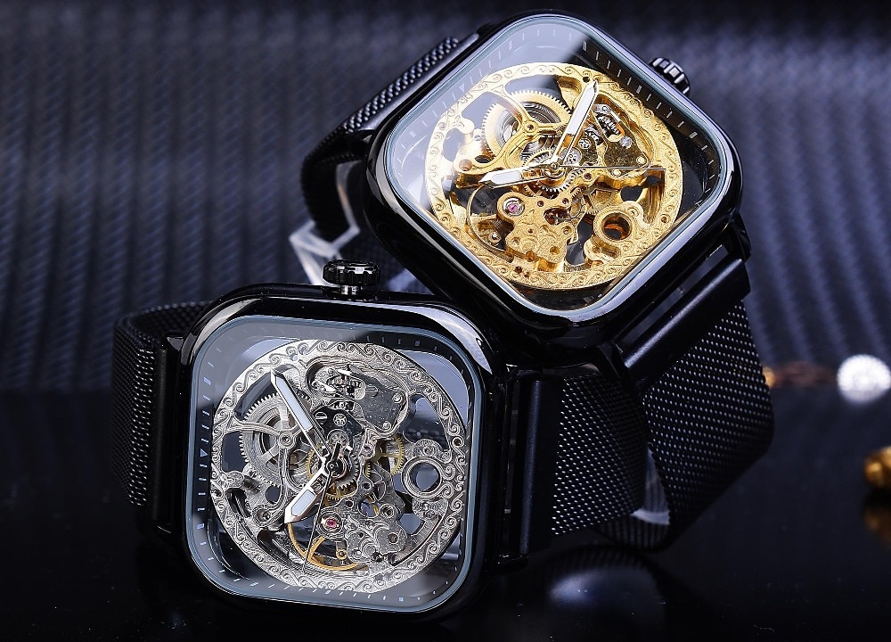 FORSINING Dames Heren mechanische horloges Luxe Grote wijzerplaat Modieus Zakelijk Skelet Automatisch opwindmechanisme Tourbillon Lichtgevend Teräs Horloge 2025 - $51.99 –P8
