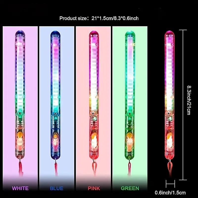 3/5/10pcs LED Glow Sticks LED Party Sticks Flash Twinkling Light Multi-color Sticks Glow Sticks With Lanyard Suitable For Birthday Parties Small Gifts For Halloween And Christmas Parties 2025 - $10.99 –P8