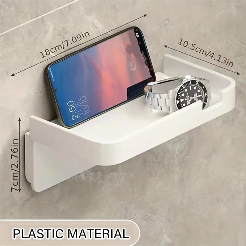 1 portaoggetti per carta igienica a parete & porta cellulare porta carta igienica autoadesivo con ripiano per telefono migliora il tuo bagno con porta fazzoletti nero antiruggine e bagno del 2025 a $9.99 –P12