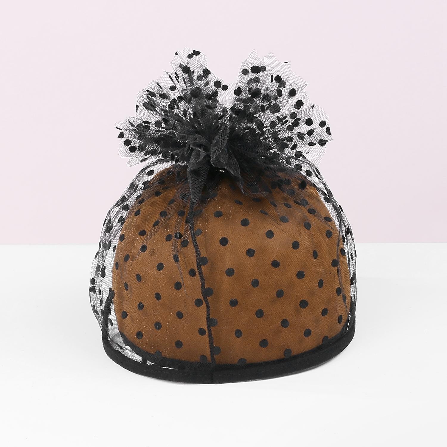 cappelli cappello da sole in fibra cappello da velo casual vacanza semplice retrò con copricapo in tulle a pois del 2025 a $23.99 –P6