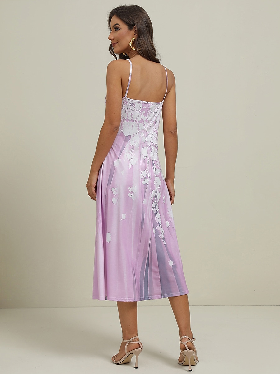 Damen Casual kleid Kleid-Set Zweiteiliges Kleid kleid lang Purpur Braun Grün Halbe Ärmel Blume Bedruckt Sommer Frühling V Ausschnitt Modisch Urlaub 2023 S M L XL XXL 3XL 2025 - $41.99 –P6
