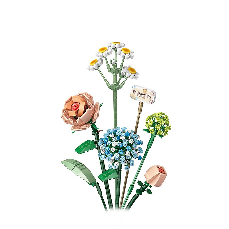 cadouri de ziua femeii mini blocuri buchet de flori seturi de constructii flori artificiale diy decor unic pentru casa 646 piese pentru ziua mamei cadouri pentru mama 2025 - $29.99 –P5