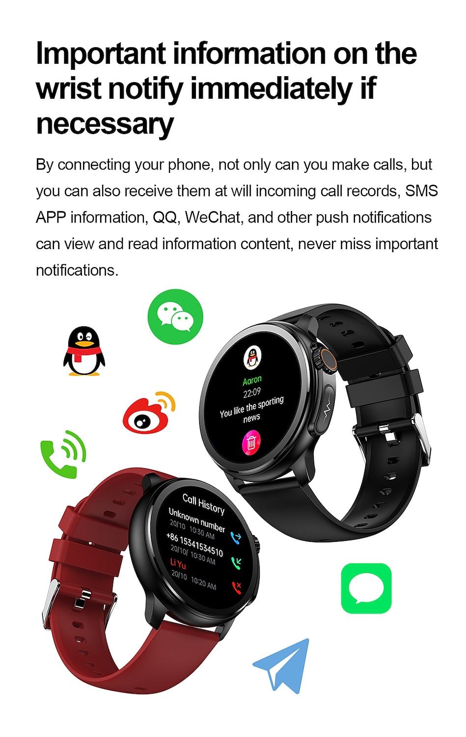 iMosi et481 Smart Watch 1.43 inch Smartwatch Fitness Running Watch Bluetooth Call ECG PPG Pedometer Call Reminder Compatible with Android iOS Women Men Long Standby Waterproof Media Control IP68 46mm 2024 - JOD JD42.54 –P13