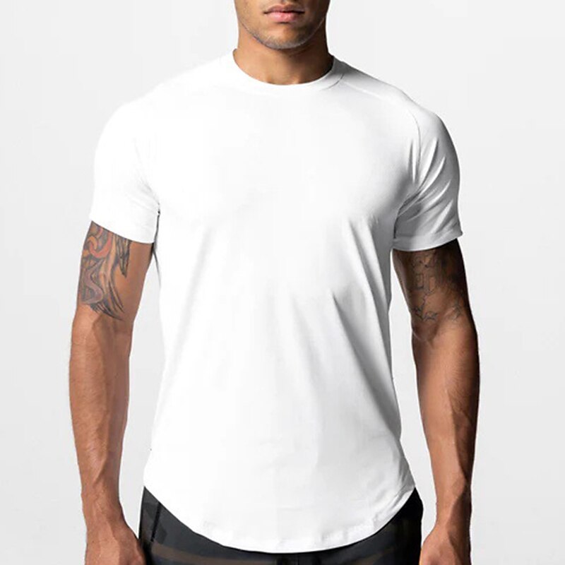 Voor heren T-shirt Fitnessshirt Basketbalshirt Atletische overhemden Strakke ronde hals Korte mouw Sport & Outdoor Vakantie Uitgaan Casual / Dagelijks Snel Drogend Zweetafvoerend Ademend Zacht Effen 2025 - $16.49 –P9