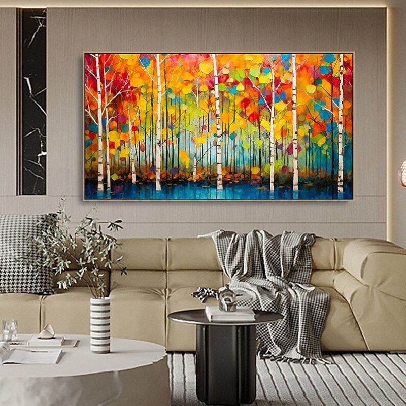 Peinture à l'huile faite à la main toile mur art décoration 3d couteau à palette paysage d'érable pour la décoration intérieure roulé sans cadre peinture non étirée de 2025 ? $83.99 –P4