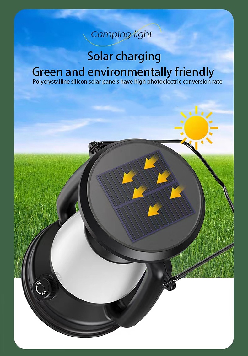 Retro Horse Lantern 3-Color LED Light Stepless Dimming Hanging Solar Rechargeable Outdoor Camping Light 2025 - $8.49 –P8