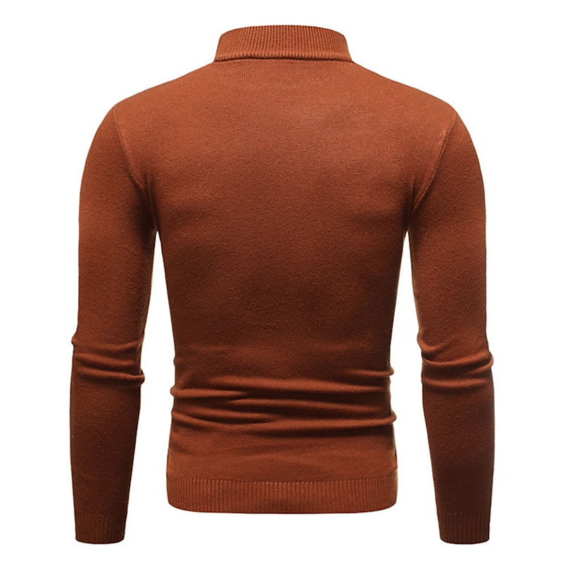 Pánské Pulovrový svetr Pletený svetr Rýhovaný Plést Standardní Pletený Bez vzoru Mock Neck Základní Zahřívací Denní nošení Jdeme ven Oblečení Podzim Zima Fialová Černá M L XL 2026 - $18.99 –P7