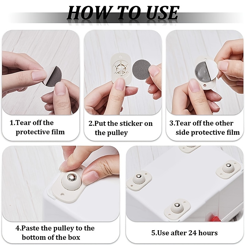 4/12 ruedas autoadhesivas mini ruedas giratorias pasta de acero inoxidable rueda universal rotación de 360 grados polea adhesiva para contenedores caja de almacenamiento inferior muebles bote de 2025 - $6.99 –P9