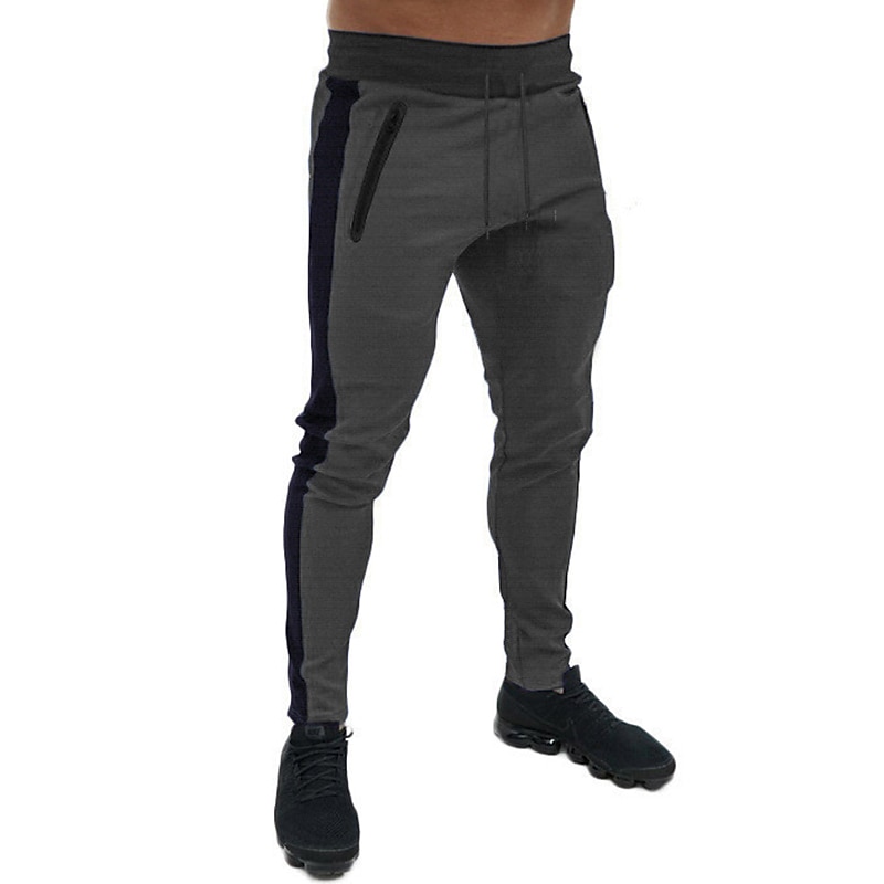 Men's Trousers Track Pants Jogging Pants Outdoor Athleisure Daily Sports Soft Comfortable Pocket Drawstring Elastic Waist Color Block Full Length Fashion Casual Activewear Wine Red Black Micro-elastic 2025 - €10.99 –P20