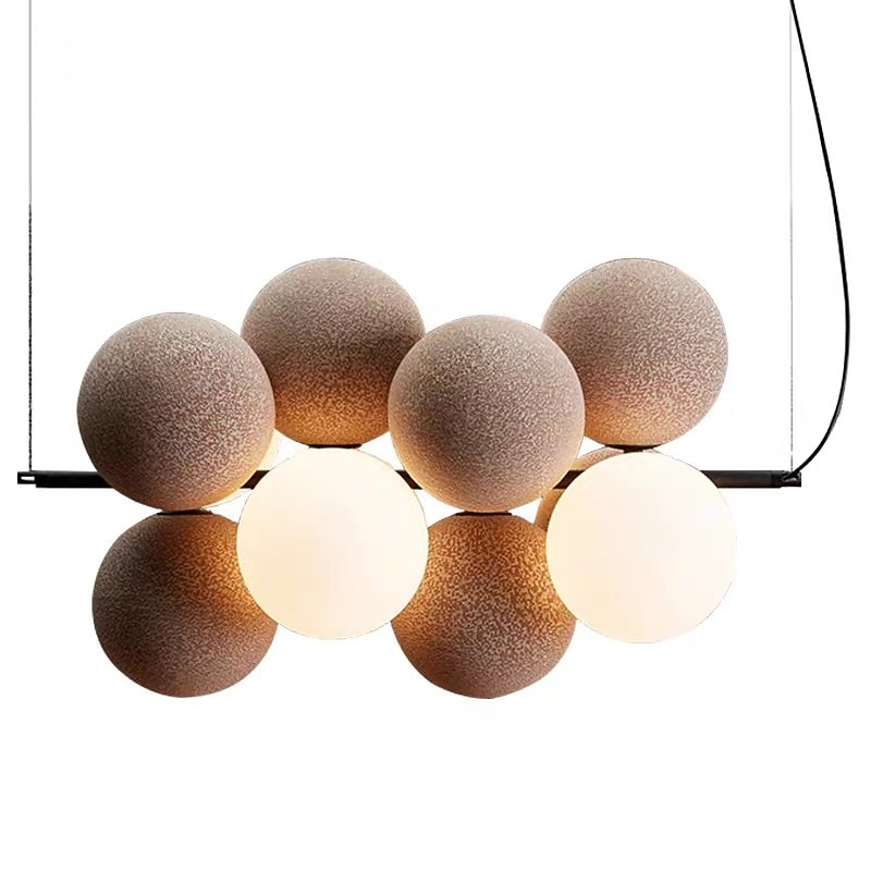 Artistic Style Velvet FabricPVC Simple Found Ball Molecular Pendant Lamp Bedroom Bedside Restaurant Pendant Lamp Creative Molecular Round Ball Pendant Lamp 2025 - $399.99 –P11
