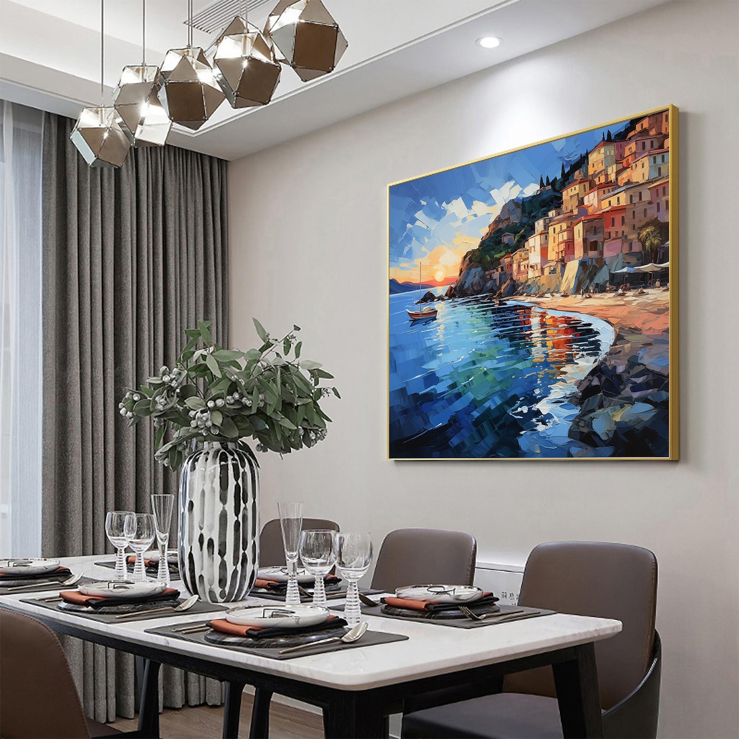 Handmade Oil Painting Canvas Wall Art Decor Original sailboat art Home Decor With Stretched FrameWithout Inner Frame Painting 2025 - $147.99 –P9