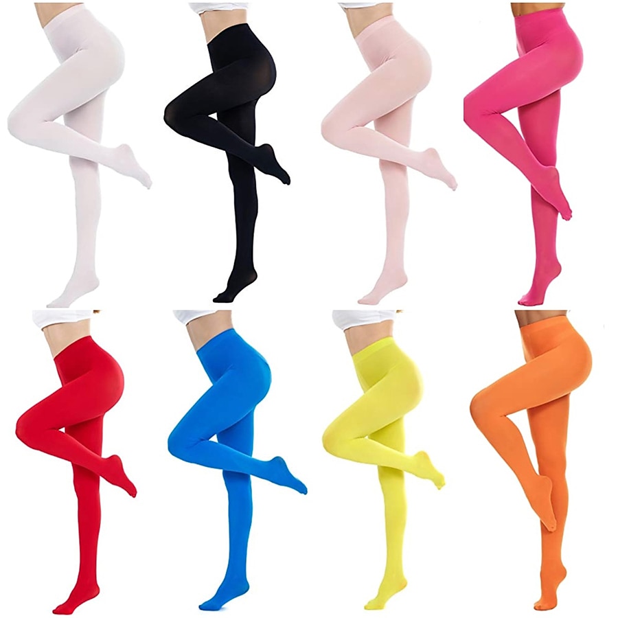 Retro Vintage 1980s Tights Solid Color Women's Performance Club Pride Parade Adults' Pants All Seasons 2025 - $14.49 –P1