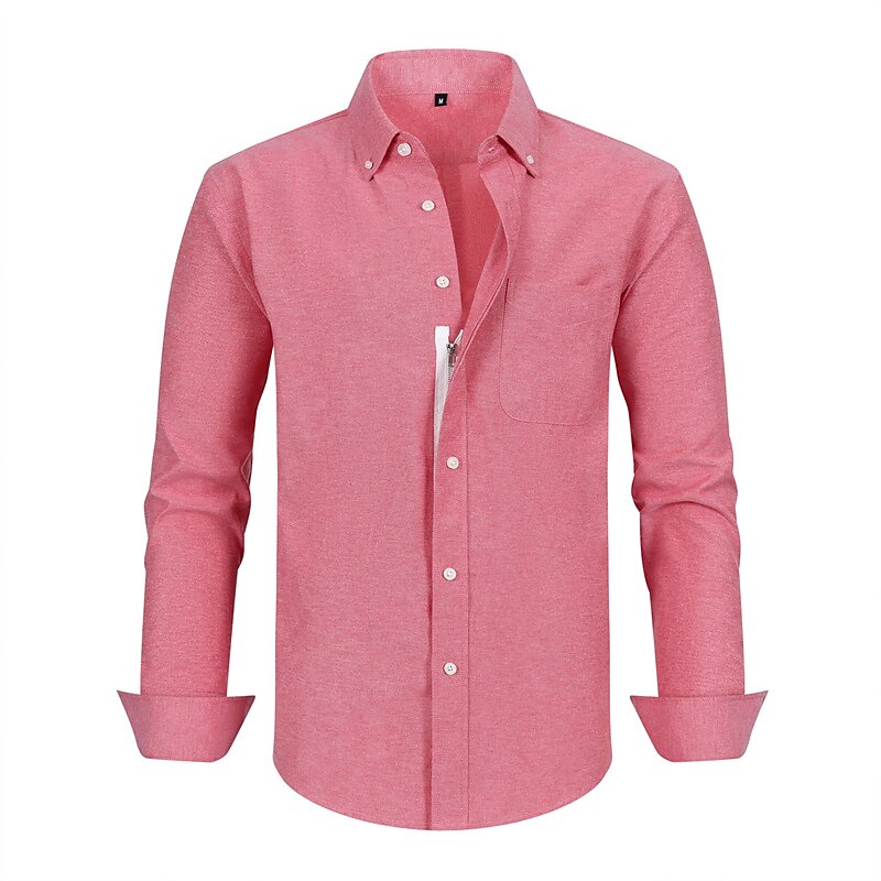 Homme Chemise Chemise habillée Uni Bureau & Carrière Fête de mariage Noir Blanche Rose dragée bleu marine manche longue Revers Printemps & Automne Vêtement Tenue de 2025 ? €34.99 –P14