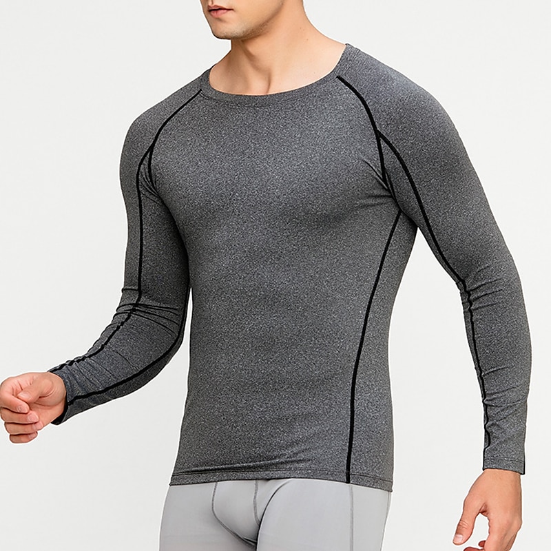 Per uomo maglietta Maglia da palestra Maglia a compressione Camicia fitness Top da uomo Girocollo Manica lunga Sportivo Da mare Per uscire Casual / quotidiano Asciugatura rapida Traspirazione del del 2025 a $15.49 –P6