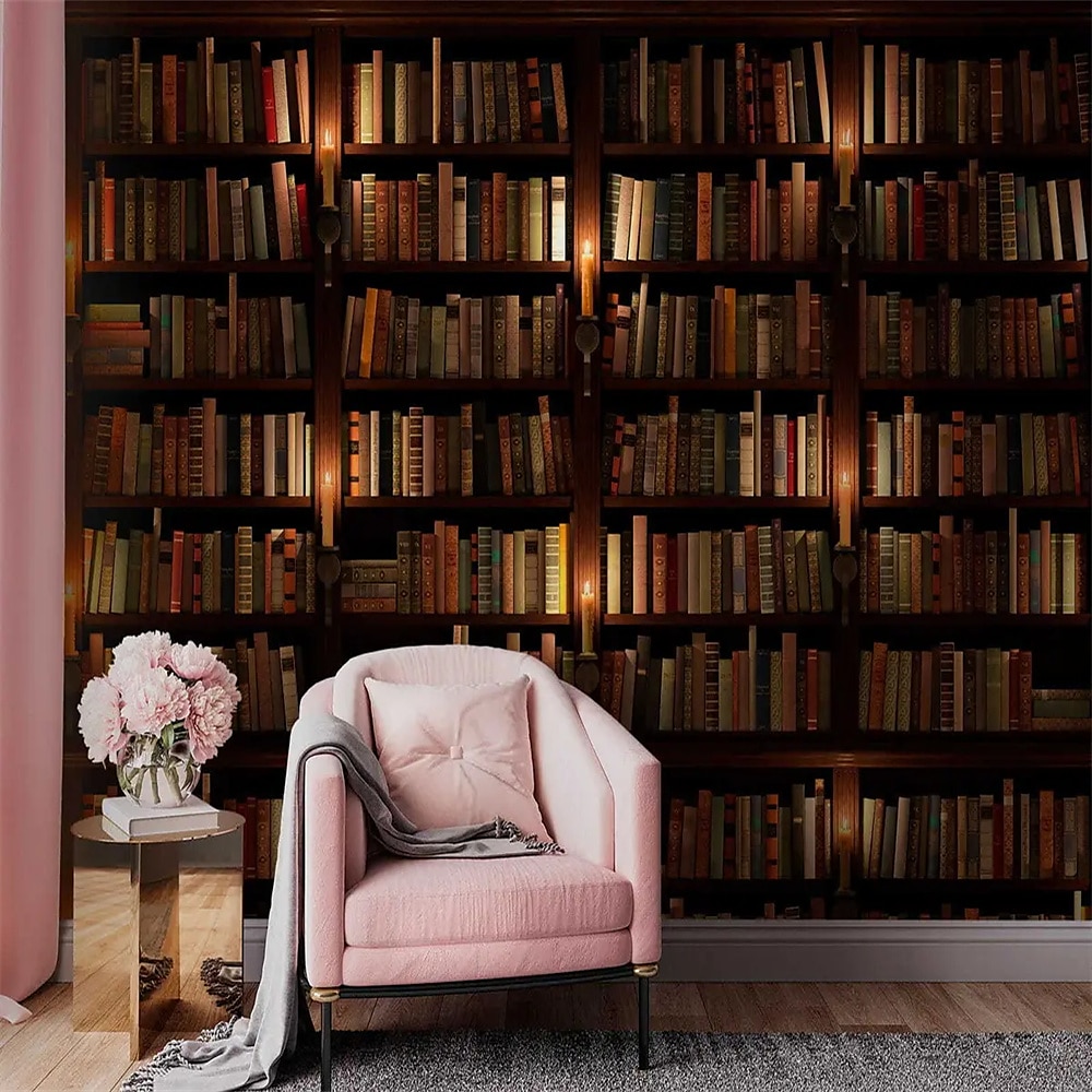 Coole Tapeten, 3D-Vintage-Tapete, Wandgemälde, Bücherregal, Wandverkleidung, Aufkleber, abziehen und aufkleben, entfernbares PVC/Vinyl-Material, selbstklebend/Klebstoff erforderlich, Wanddekoration 2025 - $15.99 –P2