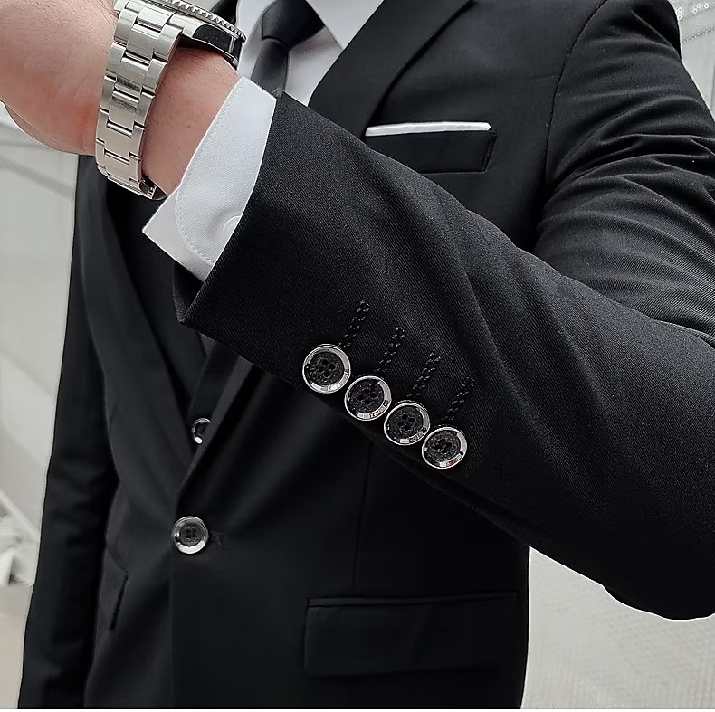 Men's Wedding Suits Homecoming Suits Black Yellow Business Formal Solid Colored Standard Fit 3 Piece Single Breasted One-button 2025 - $122.99 –P9