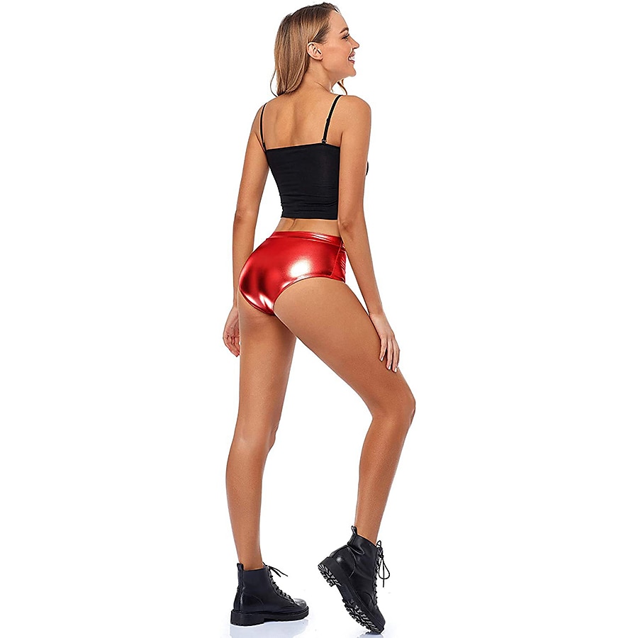 Metallisch 1980er Glänzendes Latex-Patent Shorts PU - Leder Figurbetontes Einfarbig Damen Maskerade Party Junggesellinnenabschiedsparty Pride Parade Erwachsene Shorts 2025 - $21.99 –P6