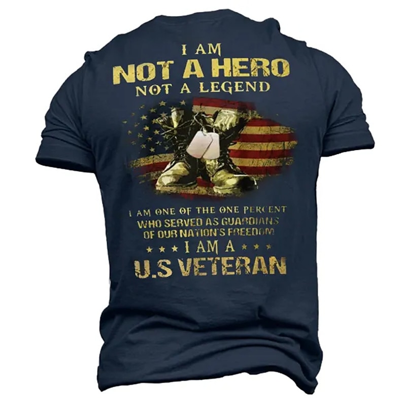 Mens US Veteran Graphic T-Shirt - Not A Hero Not A Legend, Guardian of Freedom, Patriotic Short Sleeve Tee 2026 - $17.49 –P4