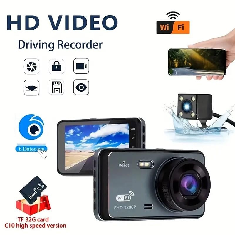 2025年 4 インチダッシュカム 1080p 車 dvr カメラタッチスクリーンデュアルレンズビデオレコーダーサイクル録画ビデオ wifi ドライブレコーダー コレクション – $71.99 –P8