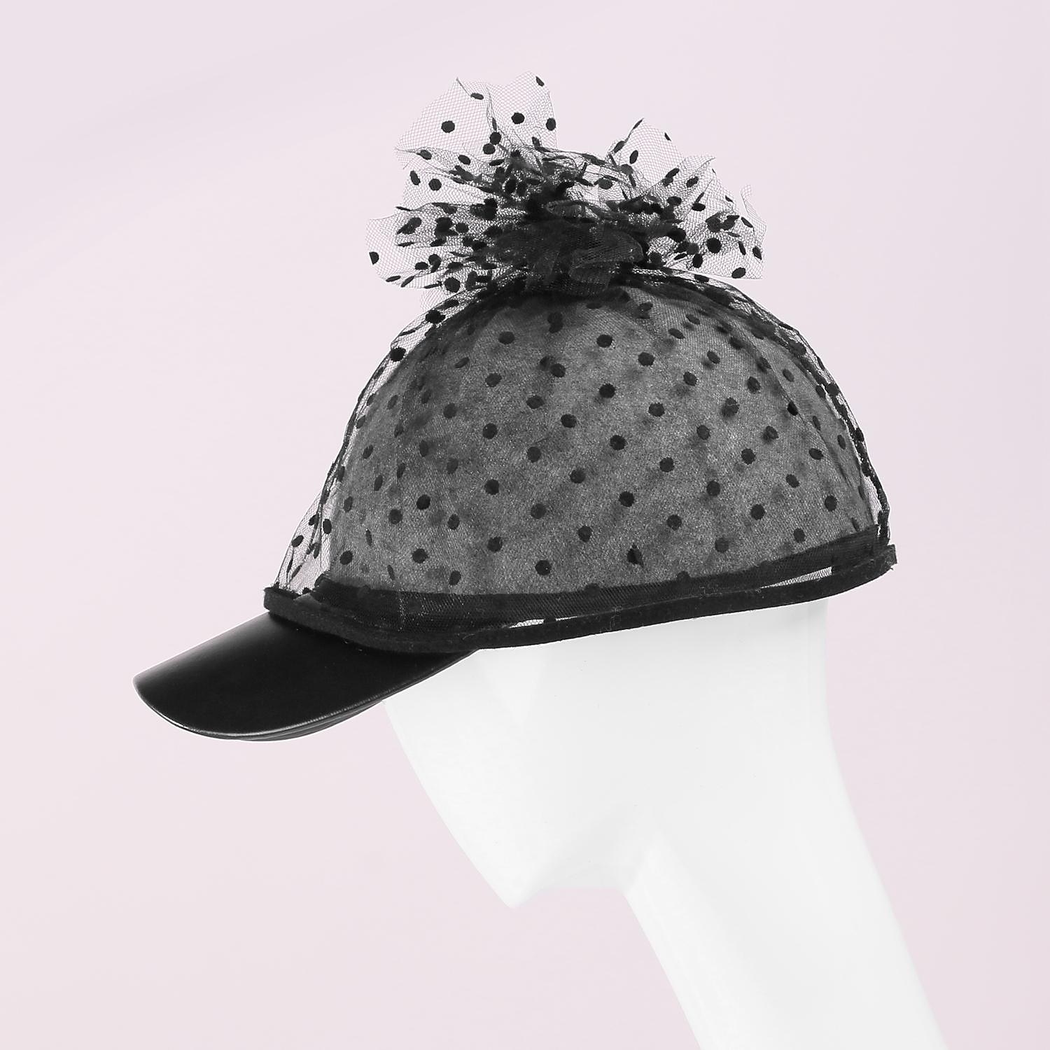 cappelli cappello da sole in fibra cappello da velo casual vacanza semplice retrò con copricapo in tulle a pois del 2025 a $23.99 –P9