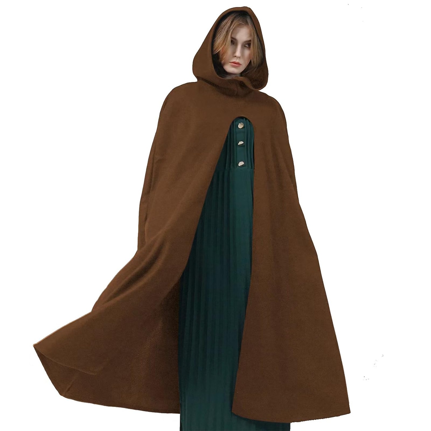 Retro / vintage Kostymer i middelalderstil Renessanse Kappe hette kappe Sjale Viking Ranger Elven Helfarge Kostyme Herre Dame Keltisk Viking fantasi Halloween Karneval Karneval Ytelse Halloween Voksne 2025 - $53.99 –P2
