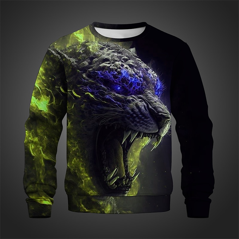 Herr Grafisk Djur Tröjor Pullover-tröja Långärmad Tröja Rund hals Mode Dagligen Ledigt 3D-tryck Semester Helgdag Utekväll Mönster Vår & Höst 2025 - $29.99 –P2