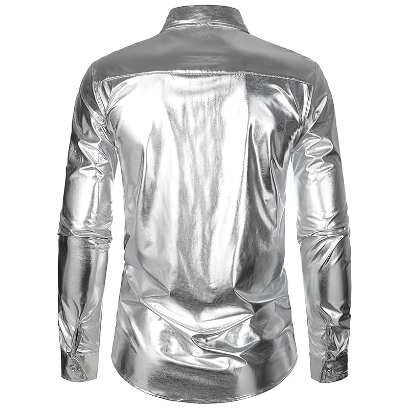 Retrò Vintage Anni '80 Metallico Lucido Camicia Disco Tinta unica Collo ripiegato Costume Per uomo Costume di Carnevale Carnevale Performance Club Parata dell'Orgoglio Adulti Camicia Tutte le stagioni del 2026 a $32.99 –P9