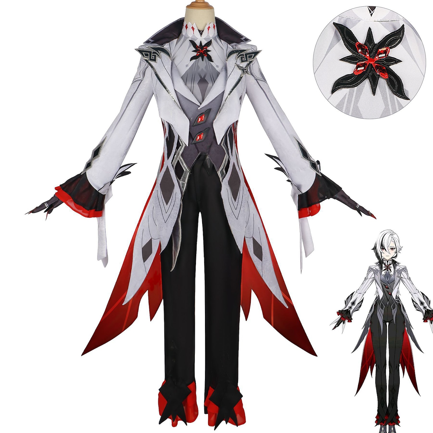 Genshin Impact Fatui Harbingers Arlecchino Animé Cosplay-kostym Cosplay-kostymer Halloween Maskerad Kostym Till Dam Tonåring Vuxna 2025 - $115.24 –P1