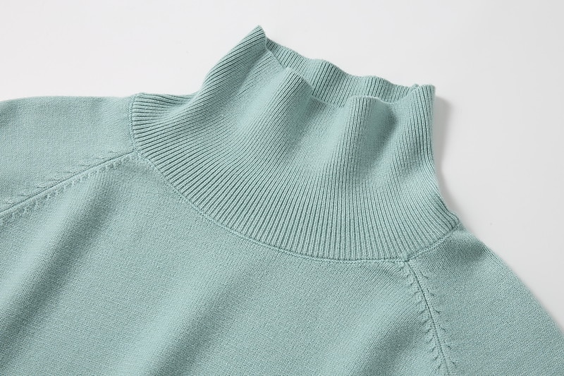 Dame Pullover genser Stilfull Fritid Myk Helfarge Riflet Rullekrage Overstørrelse Langermet Vanlige topper Strikke utendørs Valentinsdag Daglig Svart Grønn Høst Vinter 2025 - $10.99 –P3