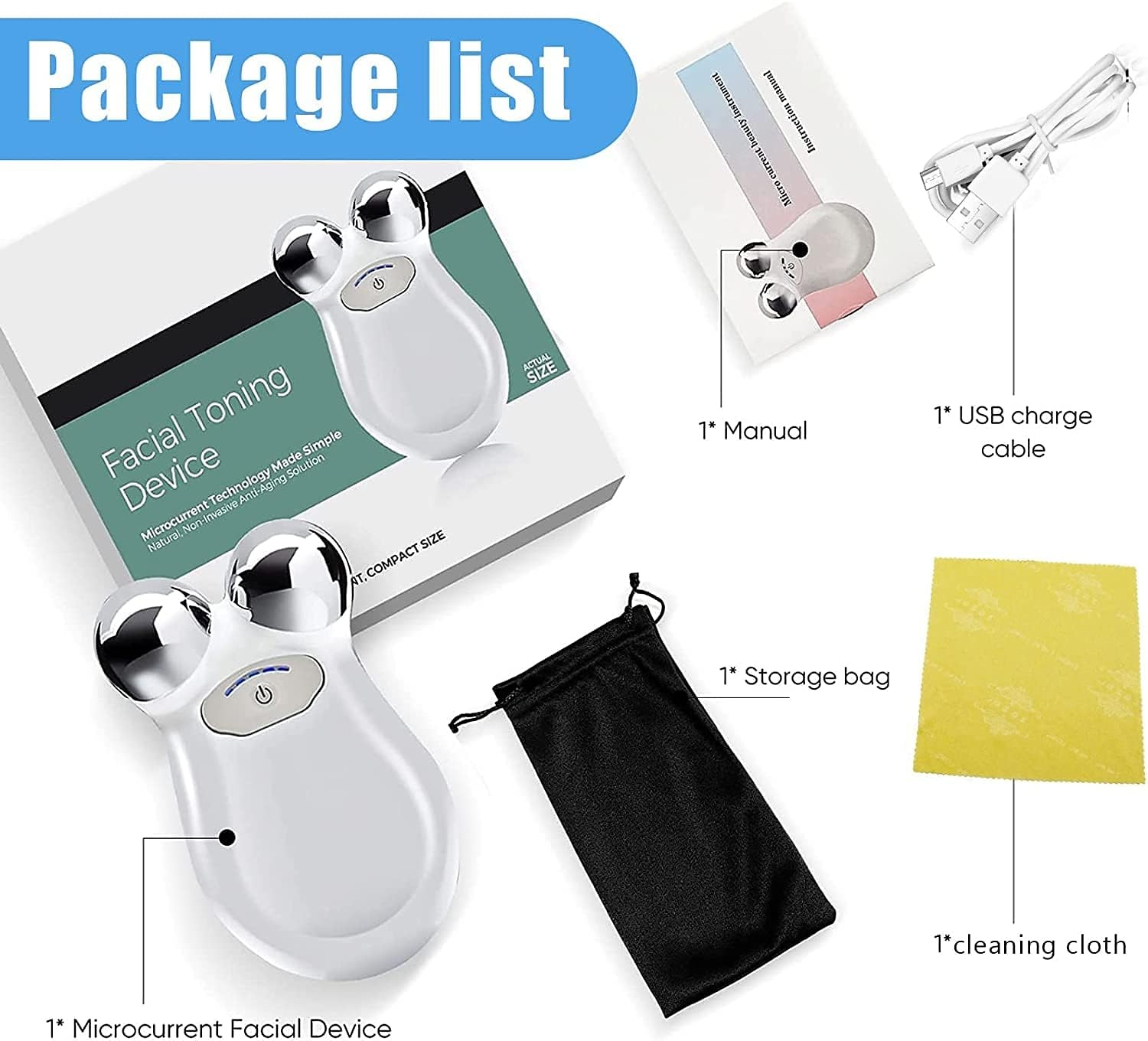 apparaat voor gezicht en hals, microstroom gezichtsapparaat anti-aging en rimpelverminderaar huidverjonging, microsculpt apparaat gezicht voor huidverzorging en massage 2025 - GBP £22 –P1