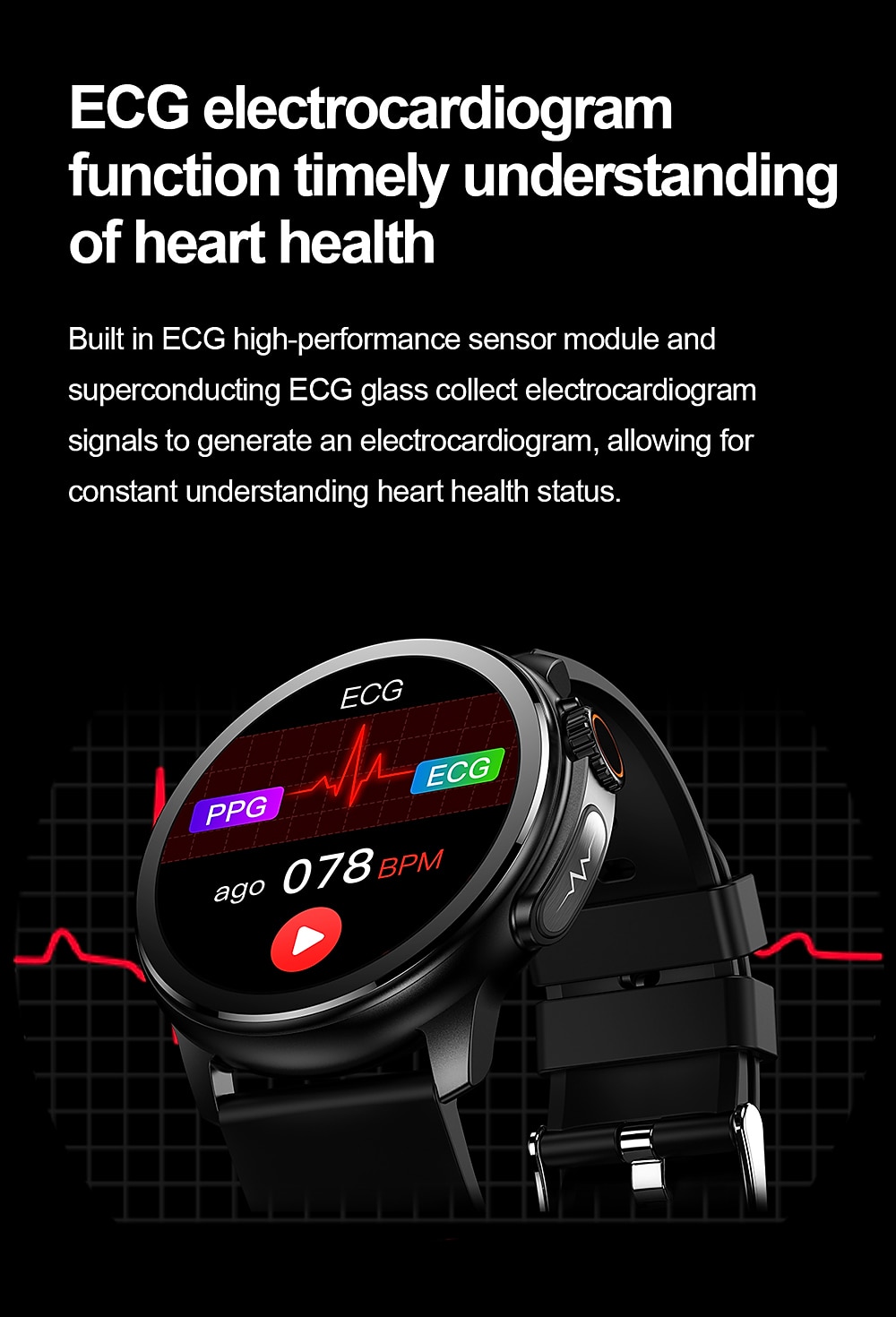 iMosi et481 Smart Watch 1.43 inch Smartwatch Fitness Running Watch Bluetooth Call ECG PPG Pedometer Call Reminder Compatible with Android iOS Women Men Long Standby Waterproof Media Control IP68 46mm 2024 - JOD JD42.54 –P3