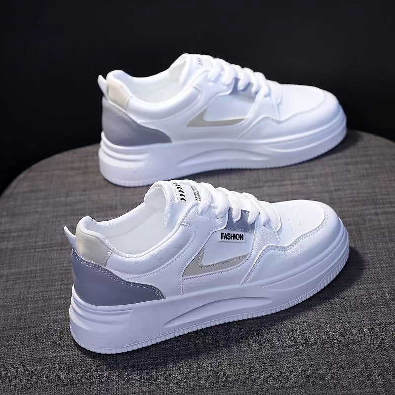 Per donna Scarpe da ginnastica Scarpe bianche Scarpe da papà Esterno Giornaliero Estate Lacci Plateau Punta tonda Per sport Informale Footing Similpelle Con lacci intrecciali Bianco/blu Grigio del 2025 a $46.99 –P3