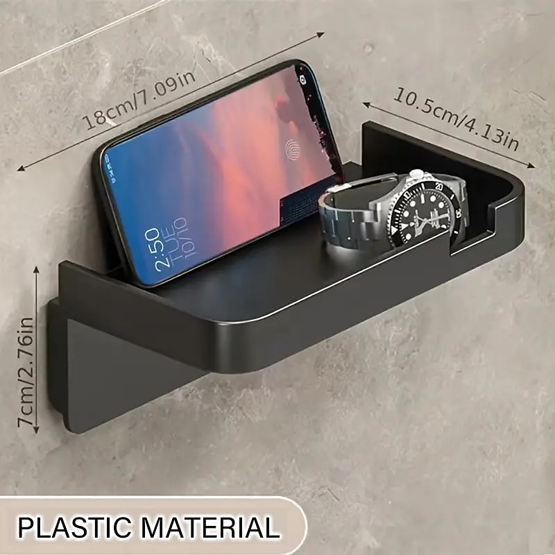 1 portaoggetti per carta igienica a parete & porta cellulare porta carta igienica autoadesivo con ripiano per telefono migliora il tuo bagno con porta fazzoletti nero antiruggine e bagno del 2025 a $9.99 –P11