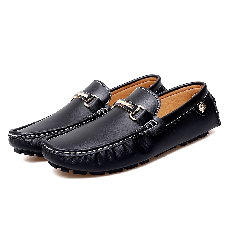 lyseblå kjøreloafers for menn - uformelle slip-on mokkasiner med metallspennedetaljer, komfortable sko for kjøring og hverdagsbruk 2025 - $54.99 –P4