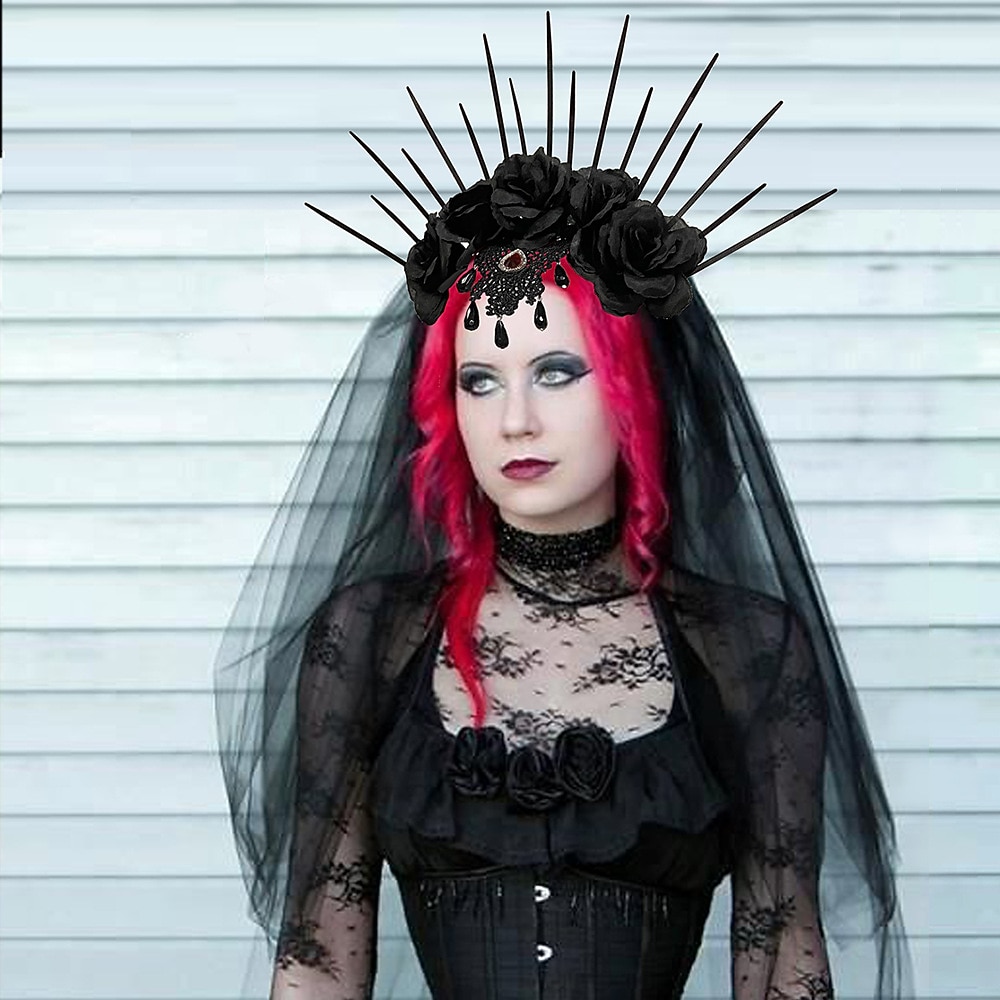 Retro Punk a gotika Středověké Čelenka Čerodějnice Královna Maškarní kostým Dámské Fantazie předvečer Všech svatých Plesová maškaráda předvečer Všech svatých Plesová maškaráda Dospělé Čelenka 2025 - $13.99 –P4