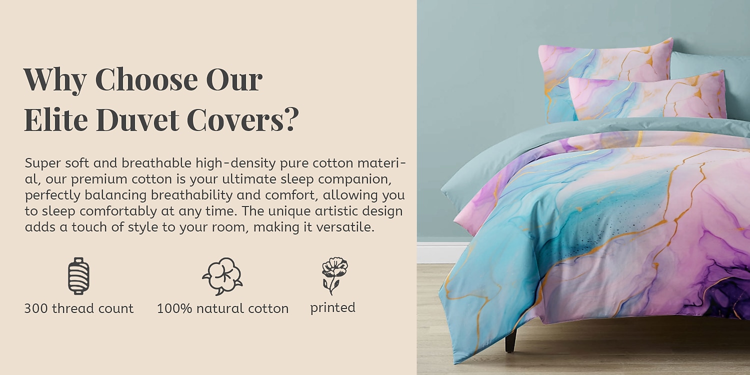 Parure de lit réversible 100 % satin de coton l.t.home, 300 fils au pouce carré, motif marbre, ensemble de literie Elite, taille Queen et King de 2025 ? $83.99 –P1