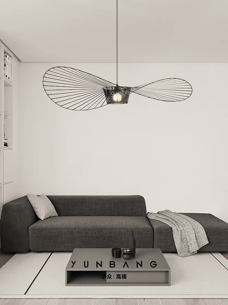 pendellampe vintage stue lysekrone pendellampe 60cm led vertigo lampe pendellampe laget av glassfiber / polyuretan e27 for lampeskjerm, restaurant, bar, kafé, svart 110-240v 2025 - $279.99 –P7